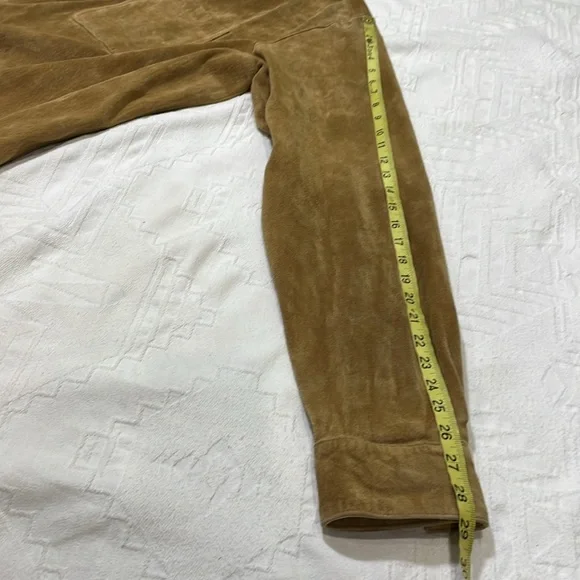 Men's 100% Real Suede Leather Trucker Jacket Shirt Western Wear Field Gear XLT - Picture 12 of 15